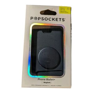 Nn3-O PopSockets - MagSafe Softgoods PopWallet+ Cell Phone Wallet & Grip - Blue